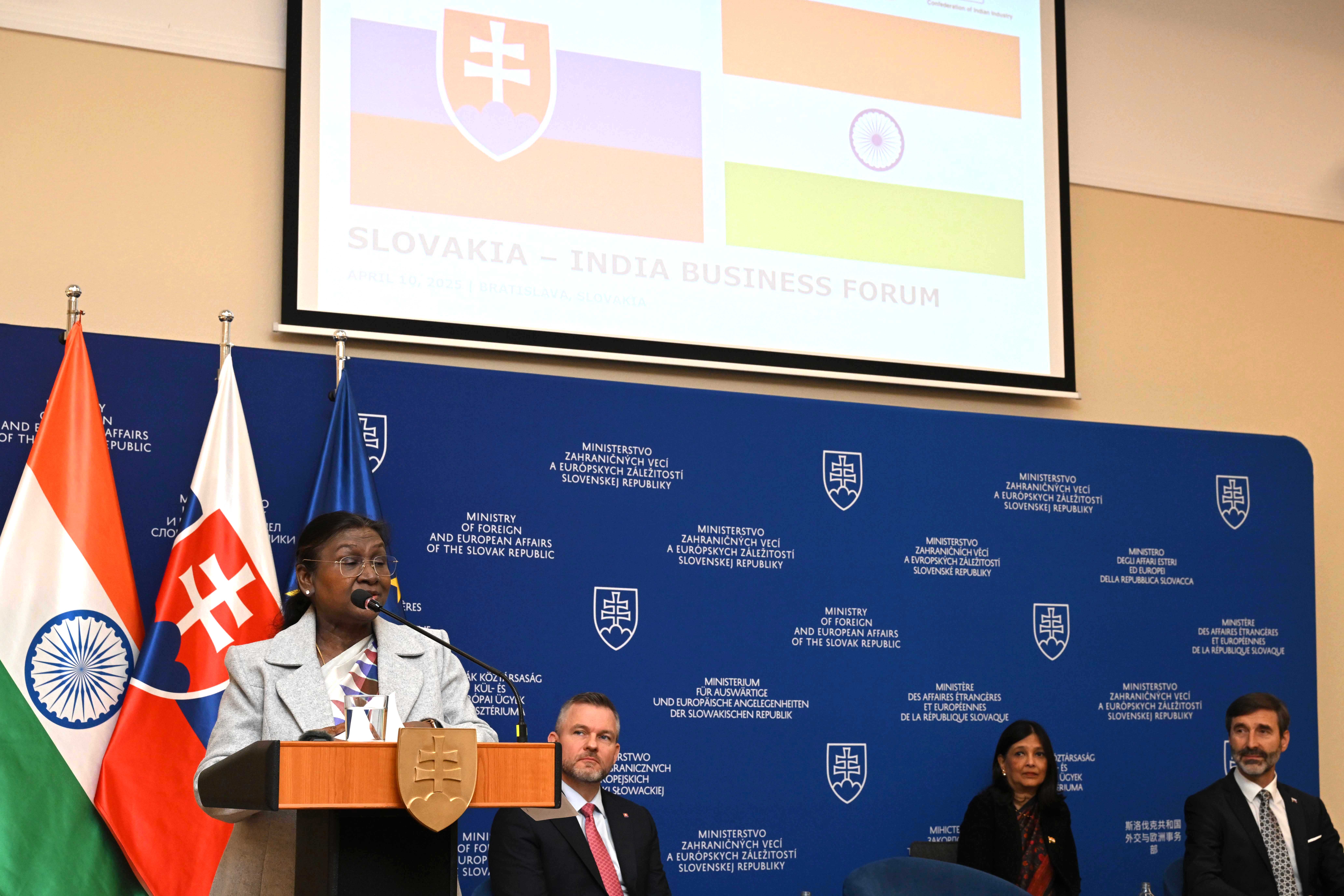 President Droupadi Murmu attends Slovakia-India Business Forum in Bratislava on 10 Apr 2025 President Droupadi Murmu attends Slovakia-India Business Forum in Bratislava on 10 Apr 2025
