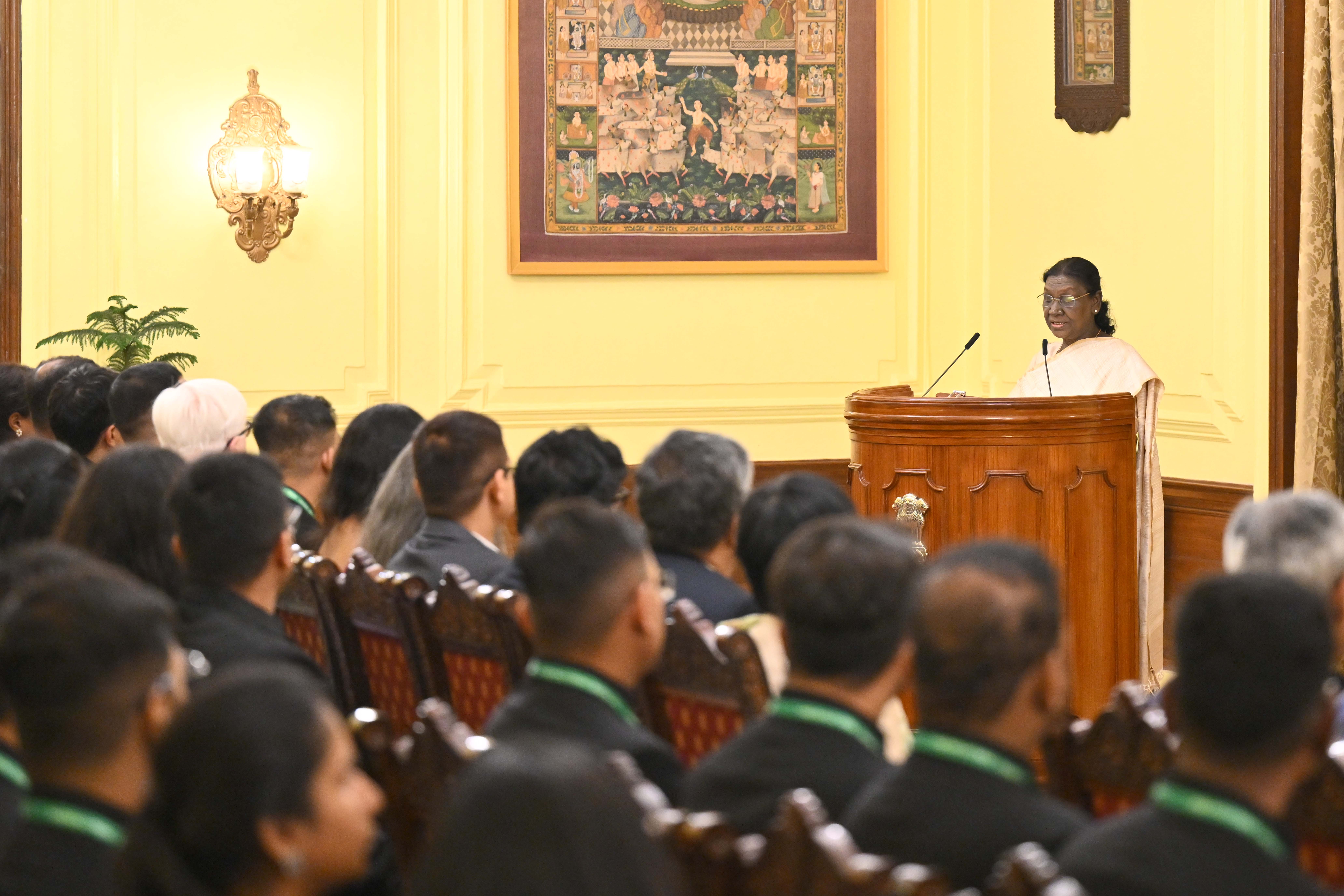 ADDRESS BY THE HON’BLE PRESIDENT OF INDIA SMT. DROUPADI MURMU ON THE OCCASION OF CALL ON BY THE OFFICER TRAINEES OF THE INDIAN INFORMATION SERVICE AND INDIAN STATISTICAL SERVICE