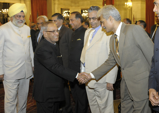 The President of India, Shri Pranab Mukherjee interacting with Director Generals of Police, Inspector General of Police from various States and Union Territories, Heads of Central Police Organizations and Central Police Organisations at Rashtrapati Bhava