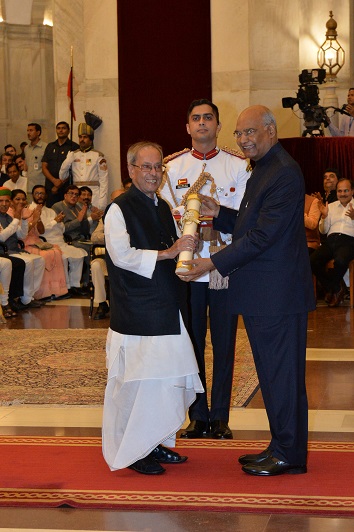 The Former President of India, Shri Pranab Mukherjee at the BHARAT  								RATNA Investiture Ceremony in Rashtrapati Bhavan on August 8, 2019.