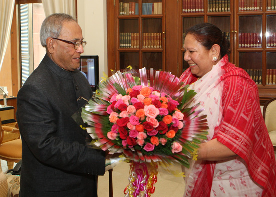 The Governor of Himachal Pradesh, Smt. Urmila Singh calling on the President of India, Shri Pranab Mukherjee on August 9, 2012.