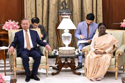 President Droupadi Murmu accorded a ceremonial welcome to H.E. To Lam, President of Vietnam May 6, 2026.