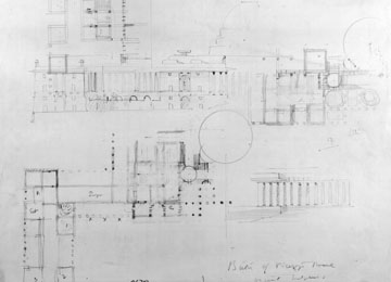 Sketch of Rashtrapati Bhavan, Edwin Landseer Lutyens, Pencil on Paper -- 2