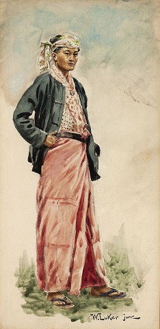 Rifleman-Burma Rifles in Civilian Dress, W. Luker Junior, Watercolour on paper -- 1