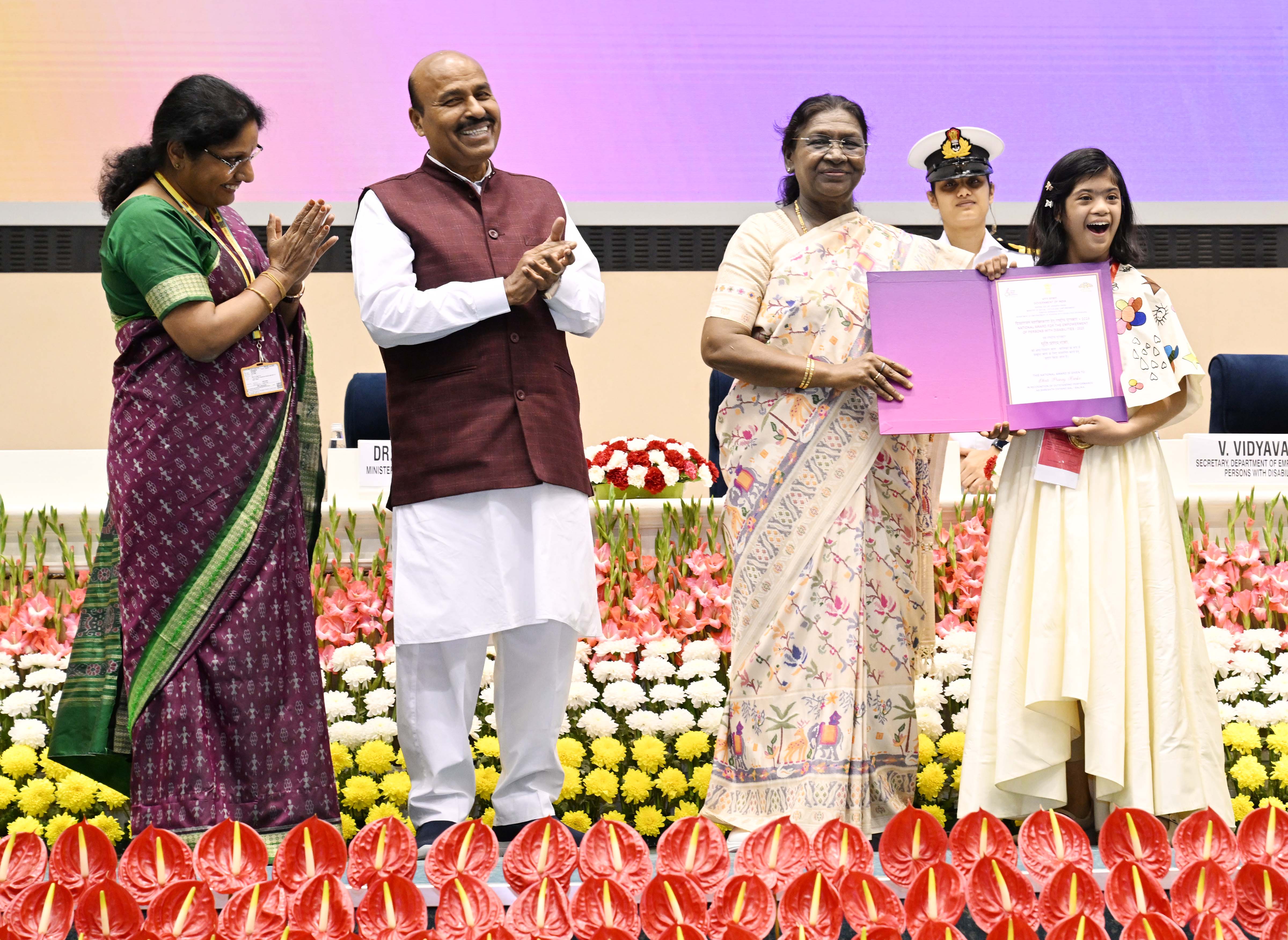 President Droupadi Murmu presents National Awards for the Empowerment of Persons with Disabilities for the year 2025