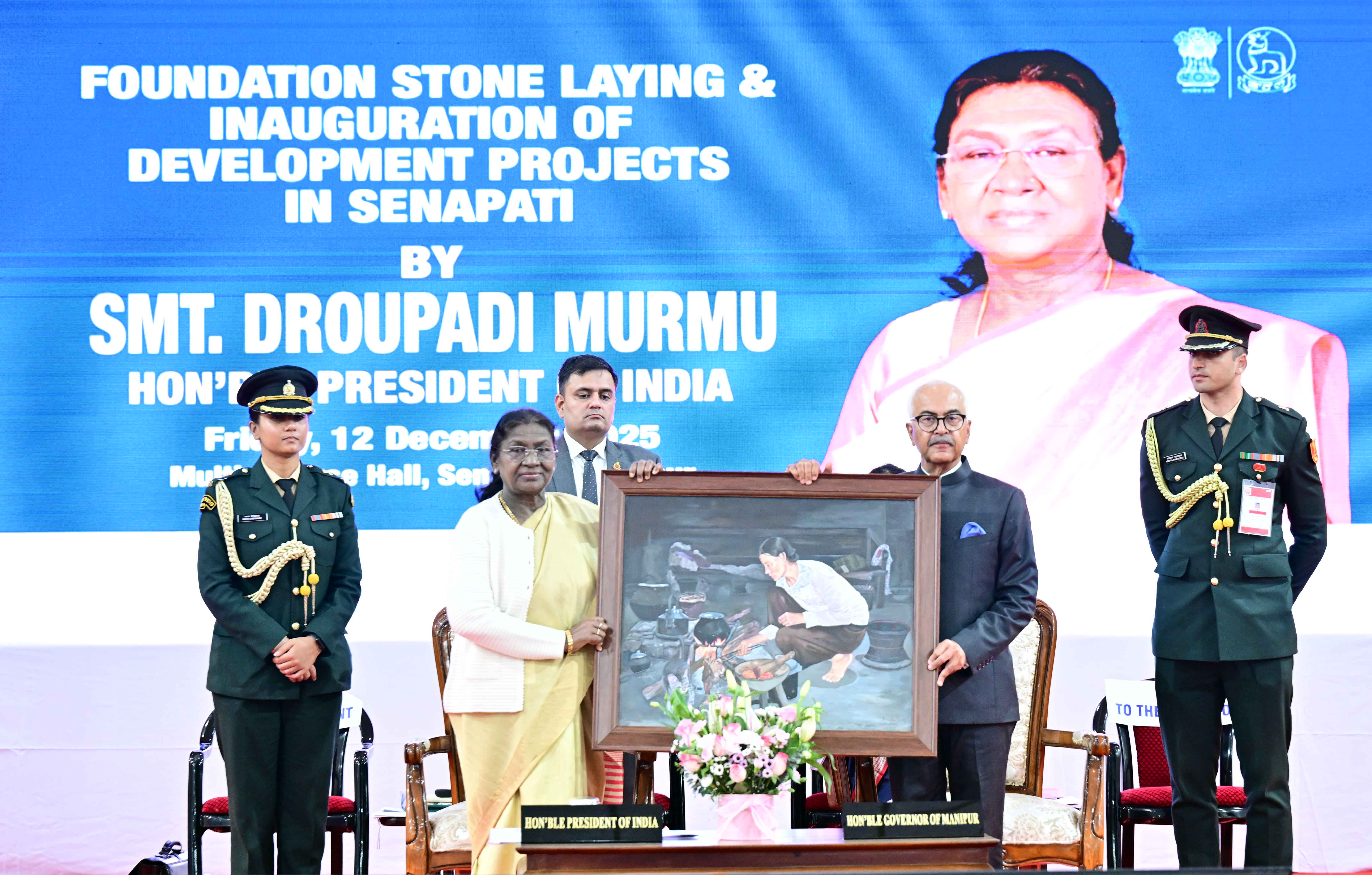 President Droupadi Murmu attends a public function at Senapati, Manipur