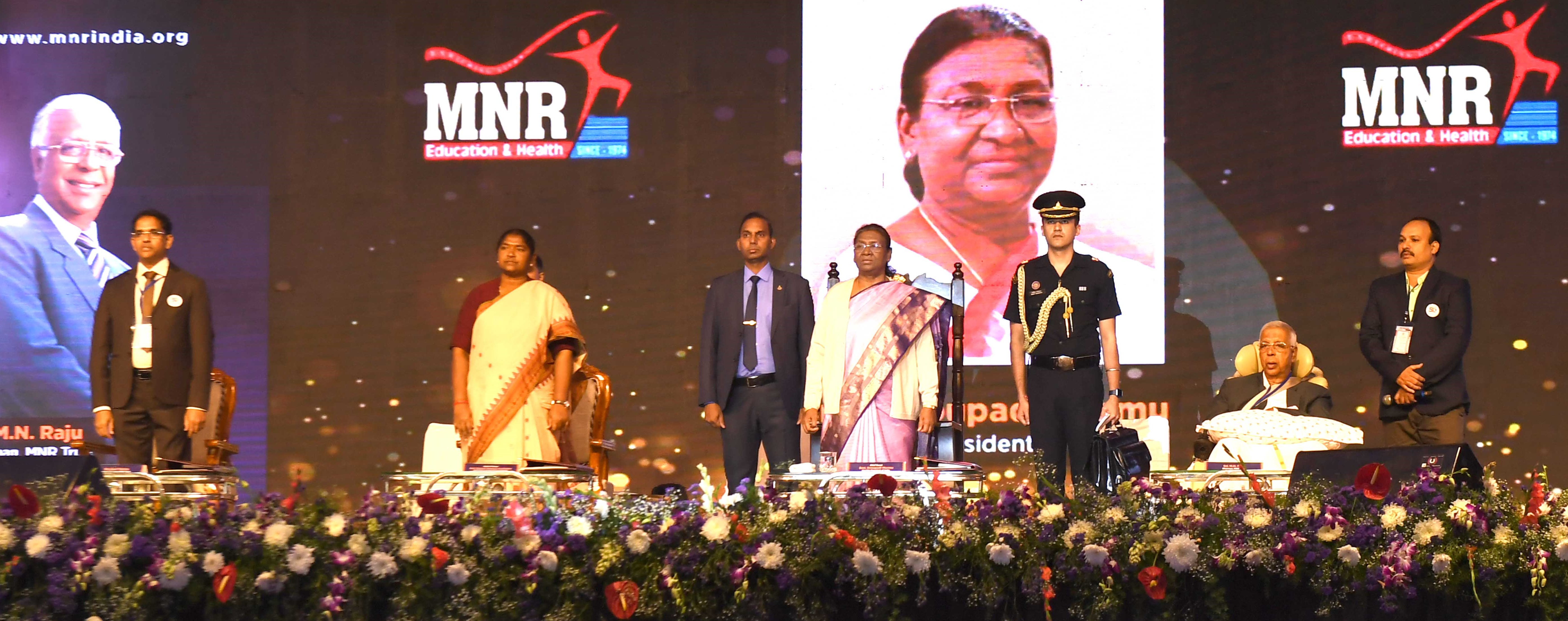 The President of India, Smt Droupadi Murmu graced the golden jubilee celebrations of MNR Educational Trust at Hyderabad on December 20, 2023. 