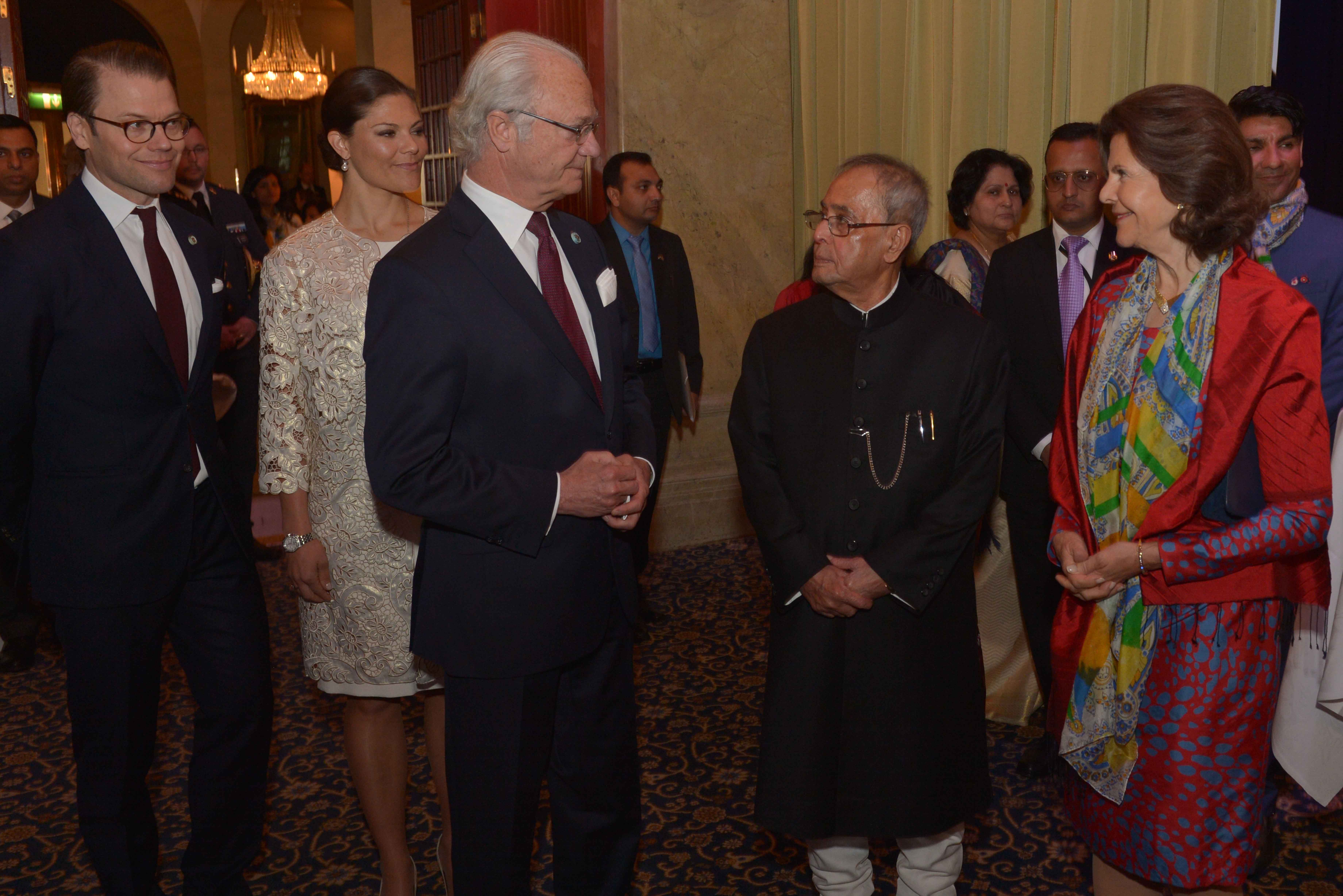 The President of India, Shri Pranab Mukherjee and the H.M. King Carl XVI Gustf at the Seminar on India-Sweden Partnership – Co-creating a Brighter Future at Hotel Grand in Stockholm at Sweden on June 2, 2015.