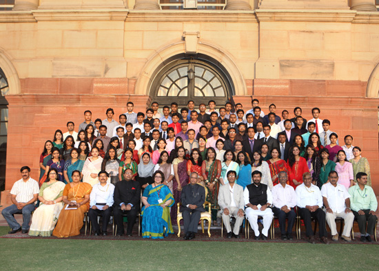 The President of India, Shri Pranab Mukherjee with the Bangaldesh Youth Delegation at a function in Rashtrapati Bhavan on October 08, 2012.