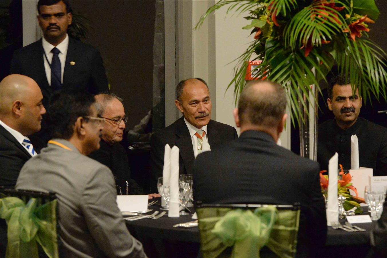 The President India, Shri Pranab Mukherjee at the Banquet hosted by the Governor General of New Zealand, H.E. Lieutenant General, The Rt. Hon’ble Sir Jerry Mateparae, GNZM, QSO at Government House at Auckland in New Zealand on April 30, 2016. 