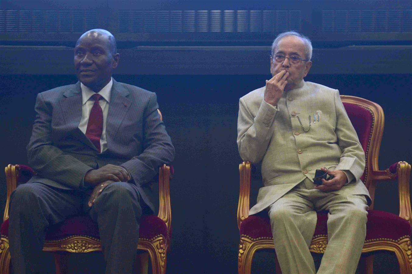 The President of India, Shri Pranab Mukherjee attending the Business Forum Meeting at Federation of Ivorian Business Enterprises in Republic of Cote D’ivoire in Abidjan on June 15, 2016. 