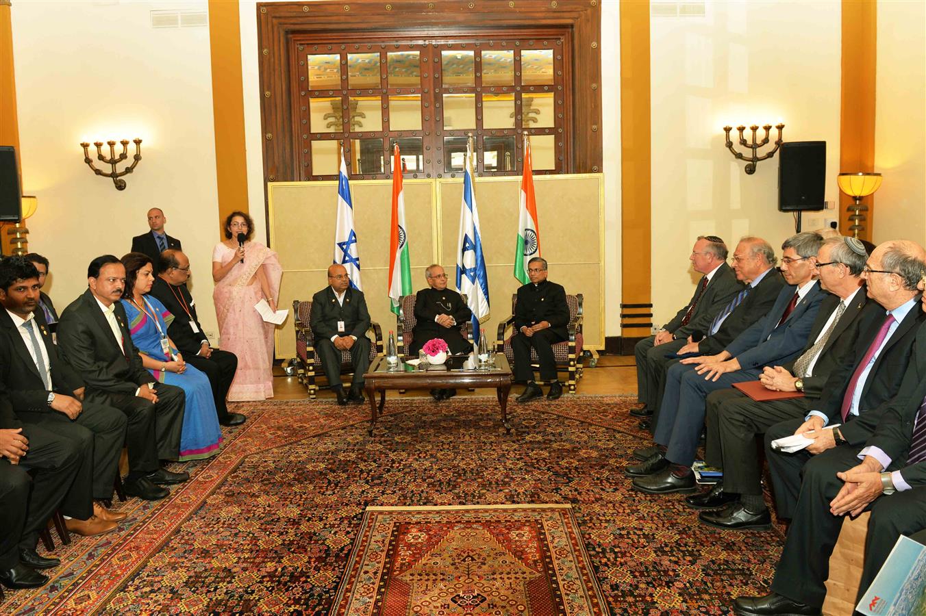 The President of India, Shri Pranab Mukherjee at the signing of the Agreement during the conclusion of the Academic Roundtable between India and Israel at Jerusalem in Israel on October 14, 2015.