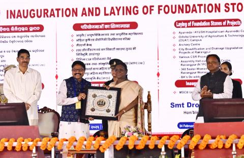 PRESIDENT OF INDIA INAUGURATES/LAYS FOUNDATION STONES OF VARIOUS DEVELOPMENTAL PROJECTS AT RAIRANGPUR, ODISHA on February 4, 2026.
